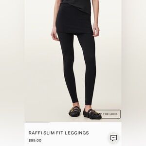 NEW All Saints Raffi Slim Leggings Charcoal Dark Grey Small
